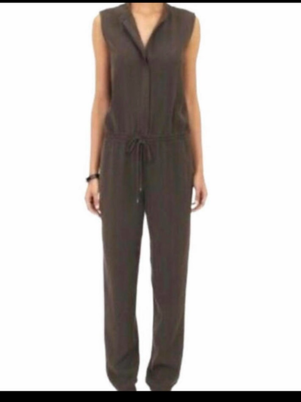 VINCE grey button down jumpsuit